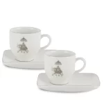 CELLO - Gajraaj Platinum Ariel Cup & Saucer, Aura Series, Set of 6