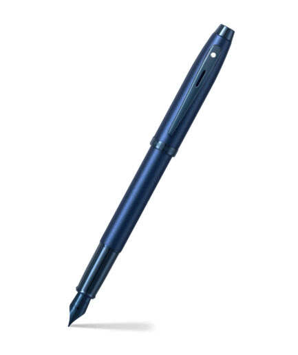 Sheaf-fer -100 9371 Satin Blue Fountain Pen With PVD Blue Trim - Medium