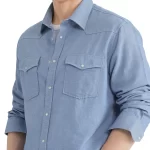 Rare Rabbit - TWILL CHAMBRAY COTTON SOLID SHIRT