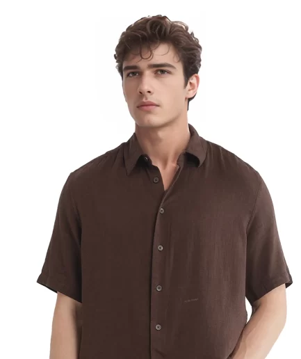 Rare Rabbit - DOUBLE LAYER BOXY FIT SOLID COTTON SHIRT