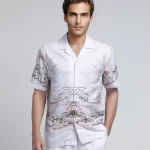 Rare Rabbit - RELAXED FIT ART DECO PRINT SHIRT